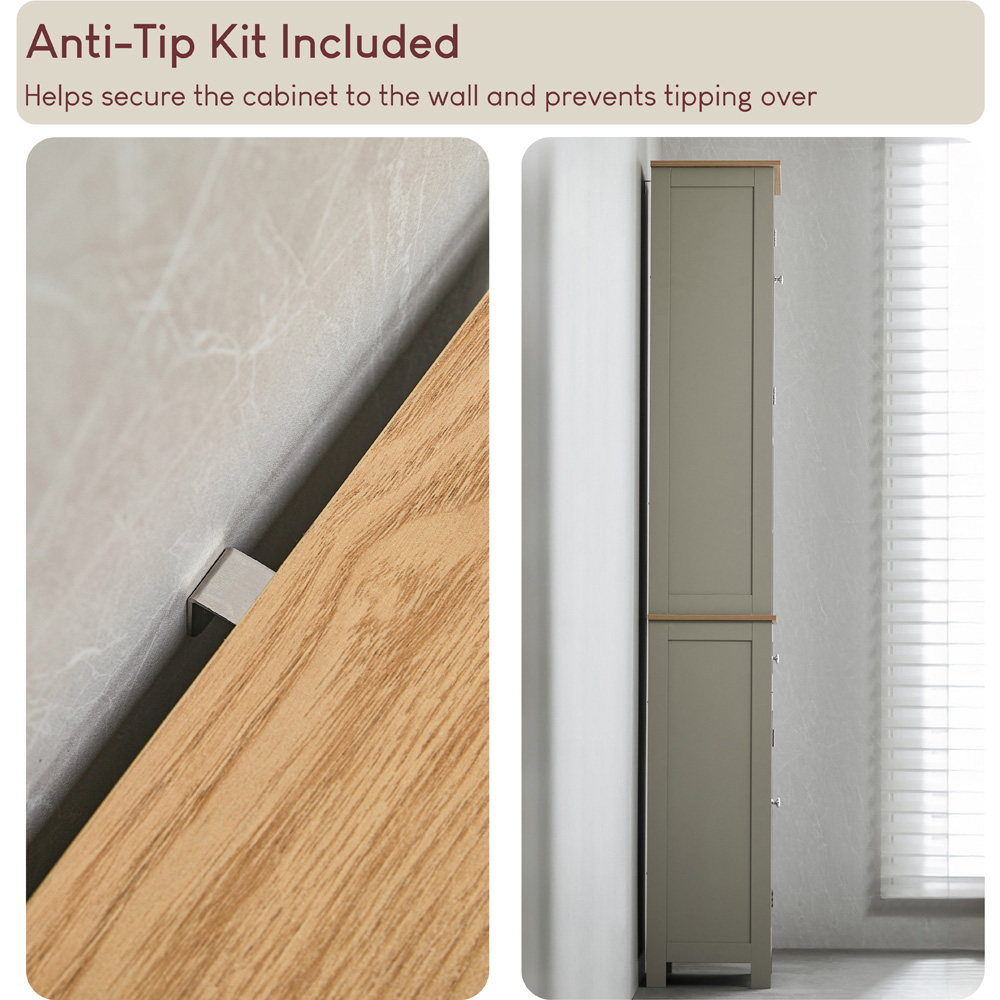BATH VIDA 2 Door Grey Tall Floor Cabinet Image 6