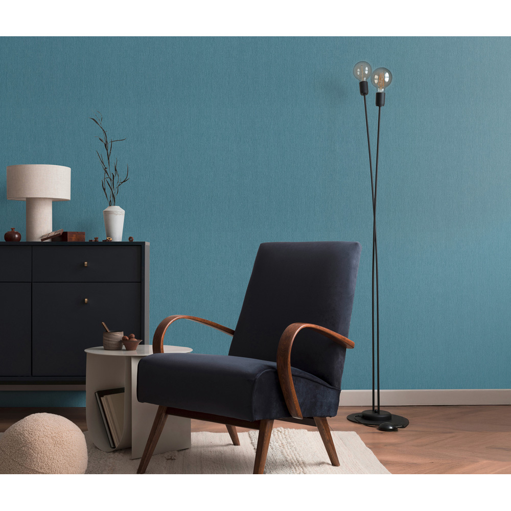 Erismann Soft Loom Blue Vinyl Wallpaper Image 2