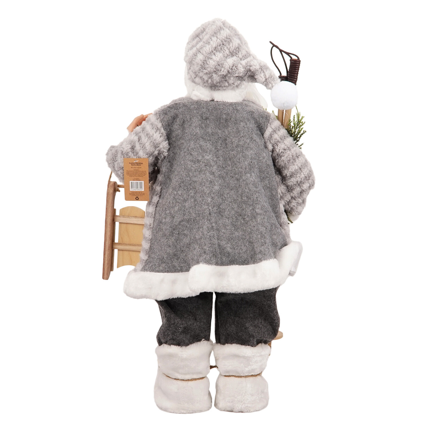 Alpine Lodge Grey Scandi Standing Santa Image 3