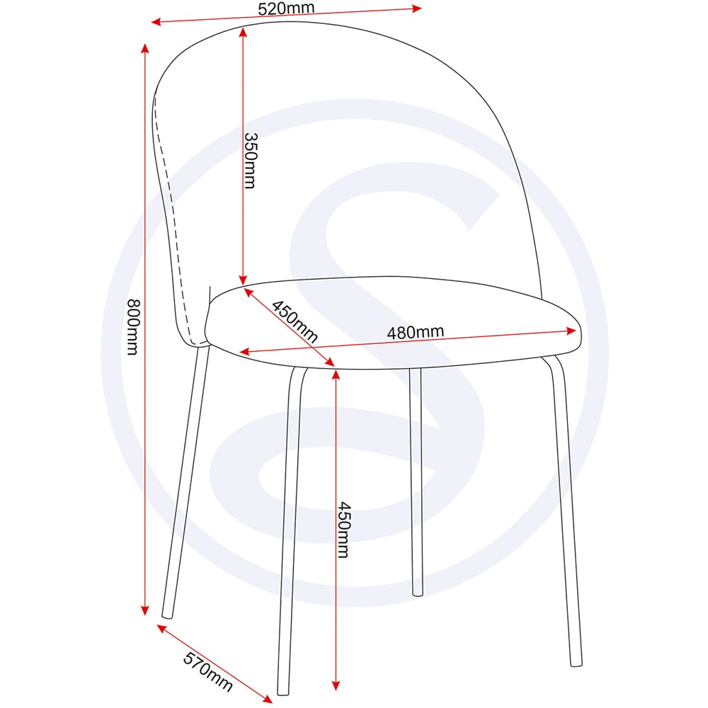 Seconique Boston Set of 4 Emerald Green Velvet Dining Chair Image 9