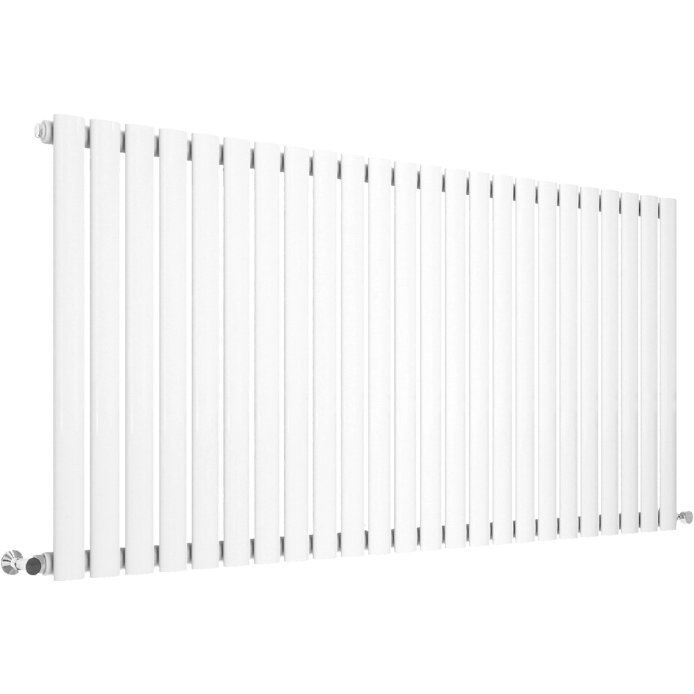Stech Homes 3664 BTU White Single Panel Horizontal Oval Column Radiator 600 x 1416mm Image 1