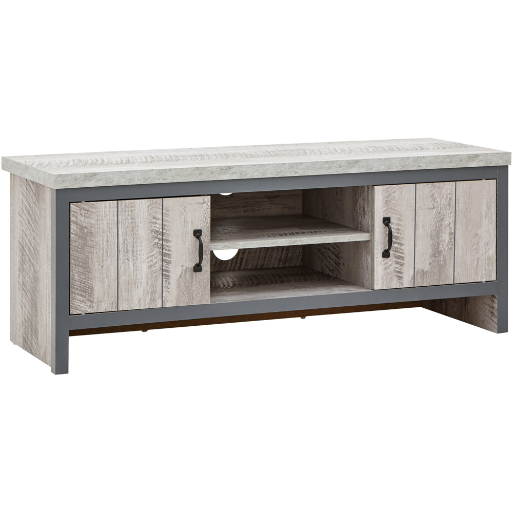 GFW Boston 2 Door 2 Shelf Grey TV Unit Image 3