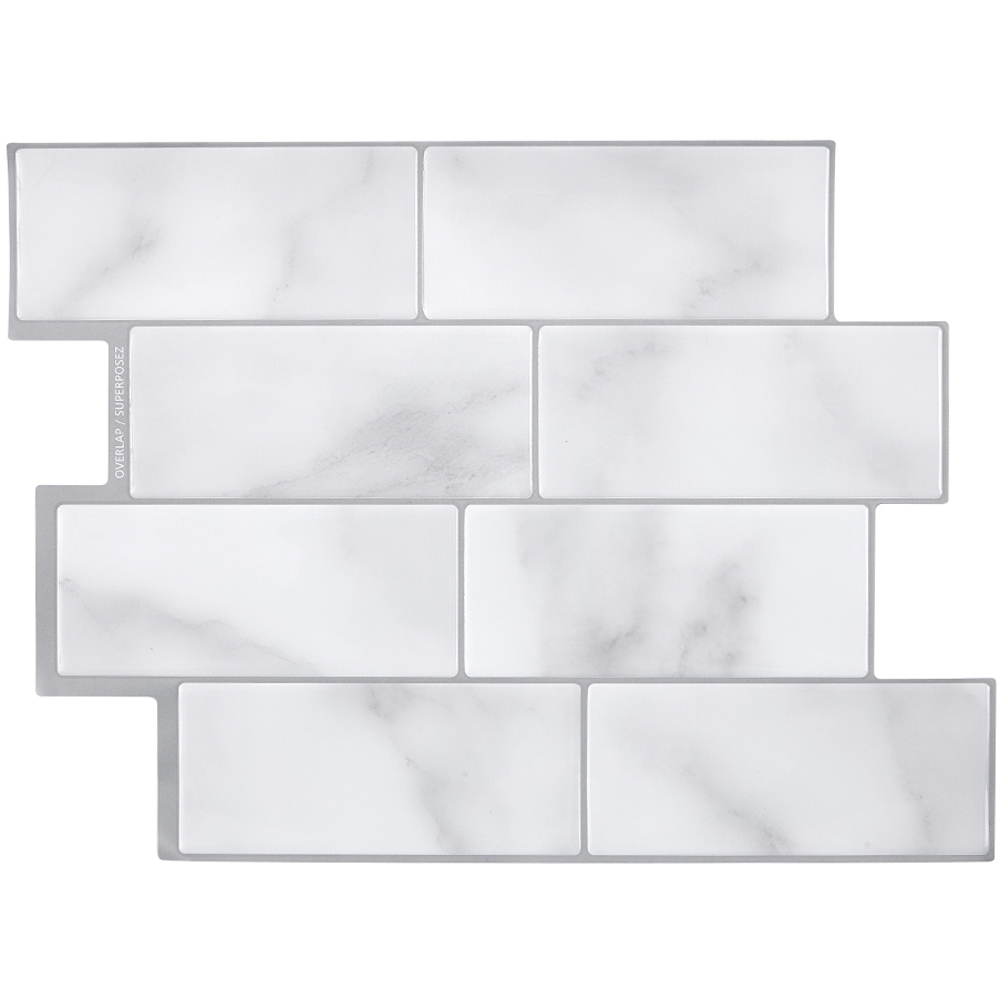Living and Home Brick Effect Grey Rectangle Self Adhesive Wall Sticker 10 Pack Image 3
