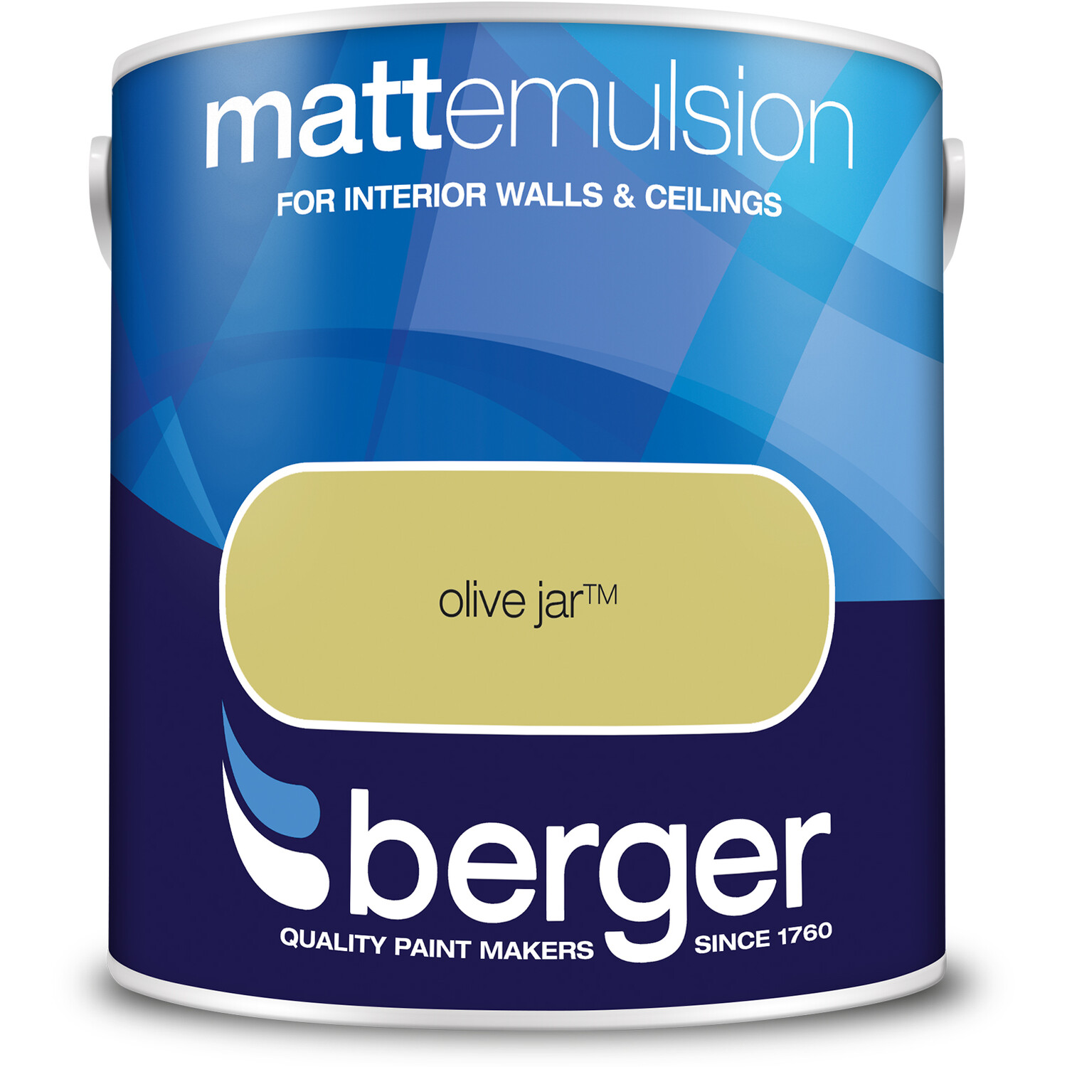Berger Walls & Ceilings Olive Jar Matt Emulsion Paint 2.5L Image 2