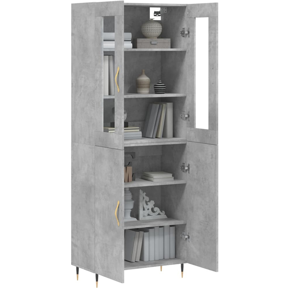 vidaXL 4 Door Concrete Grey Highboard Image 3