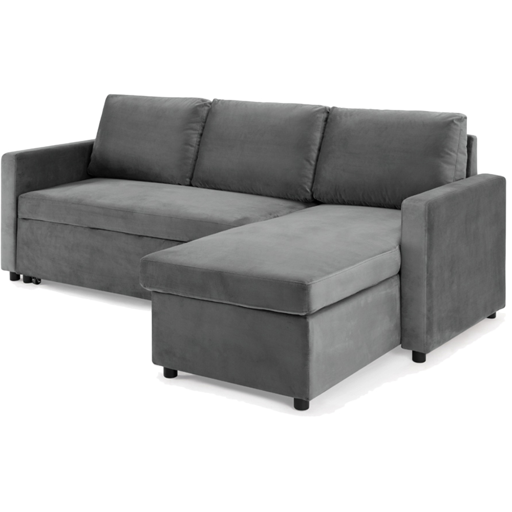 Home Detail Dorset Small Double Sleeper Grey Velvet Pull Out Sofa Bed with Storage Image 2