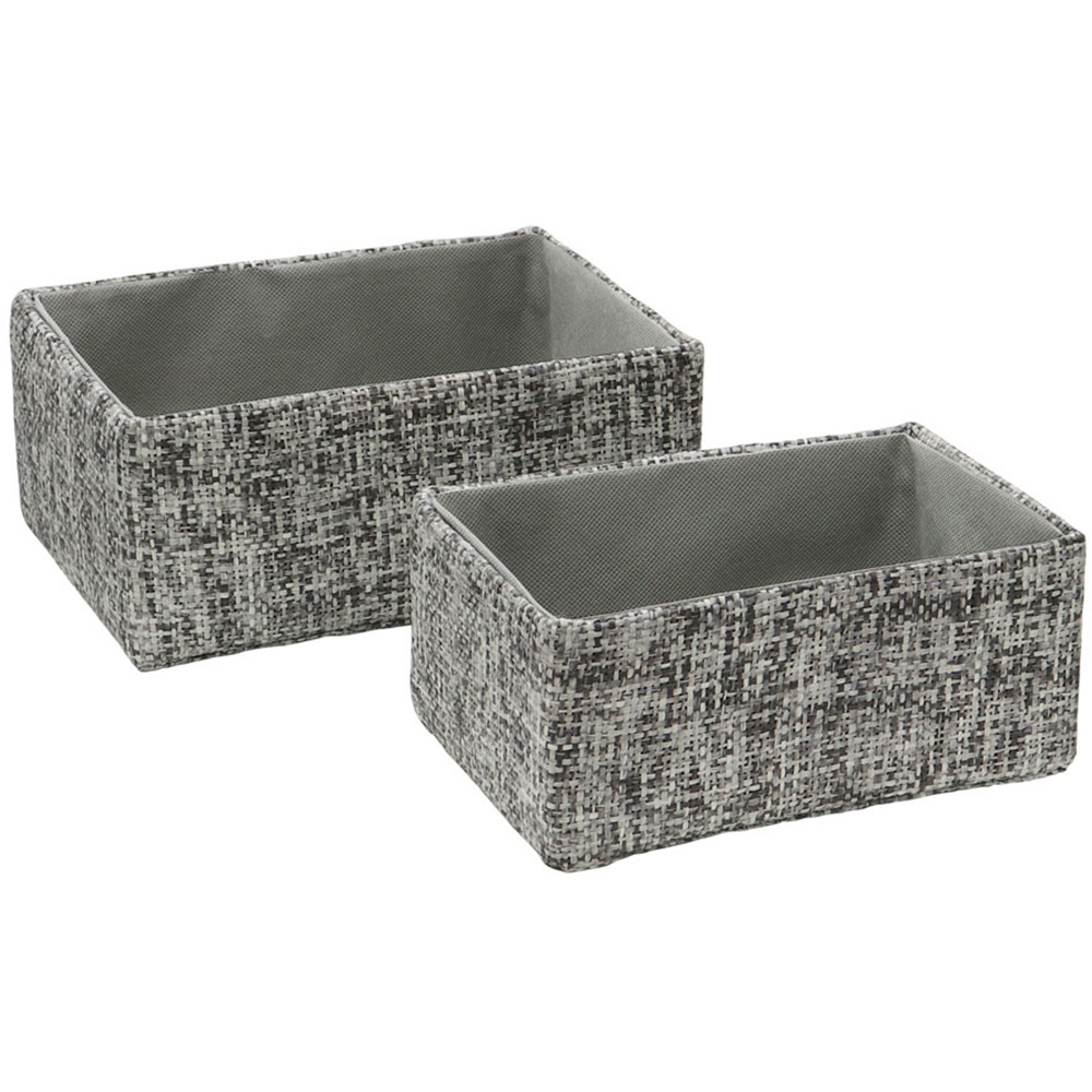 JVL Urban Set of 2 Rectangular Paper Storage Baskets Image 1