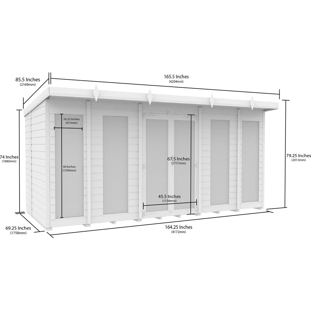 DIY Sheds 14 x 6ft Tongue and Groove Timber Pent Summerhouse Image 7