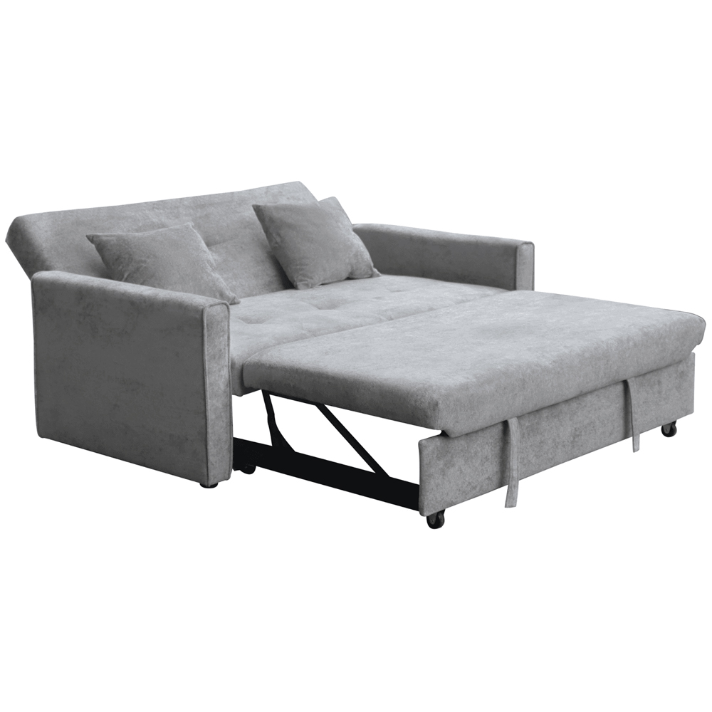Home Source Charleston 3 Seater Grey Velvet Sofa Bed Image 3