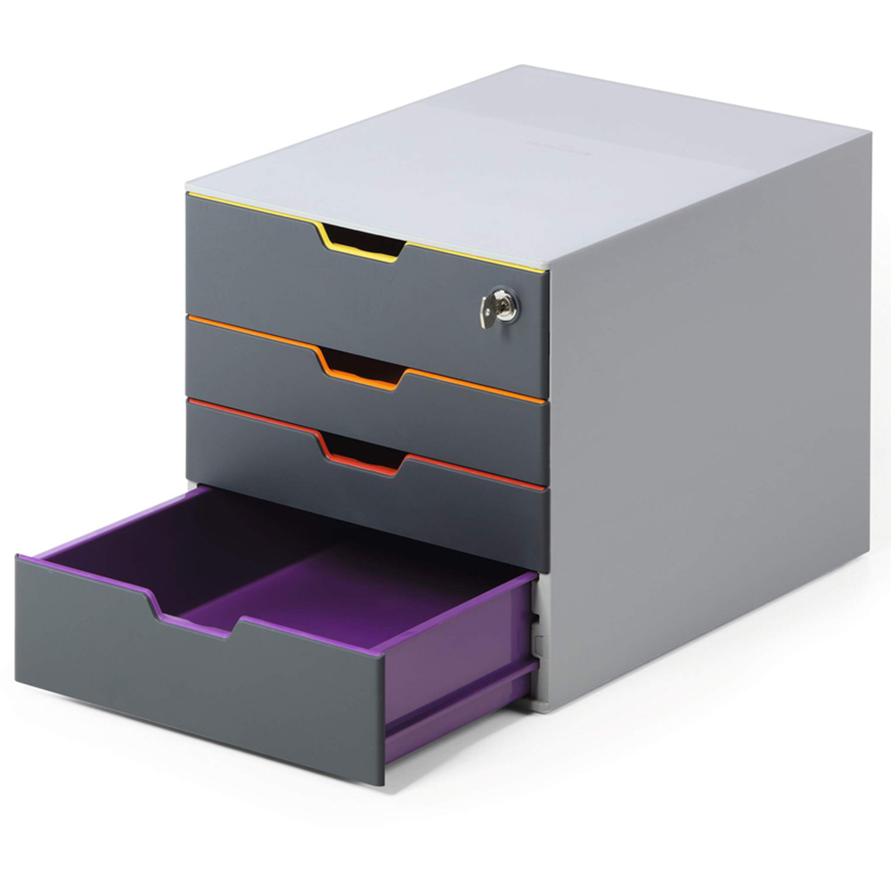 Durable VARICOLOR Safe A4+ 4 Drawer Lockable Colour Coded Desk Organiser Image 5