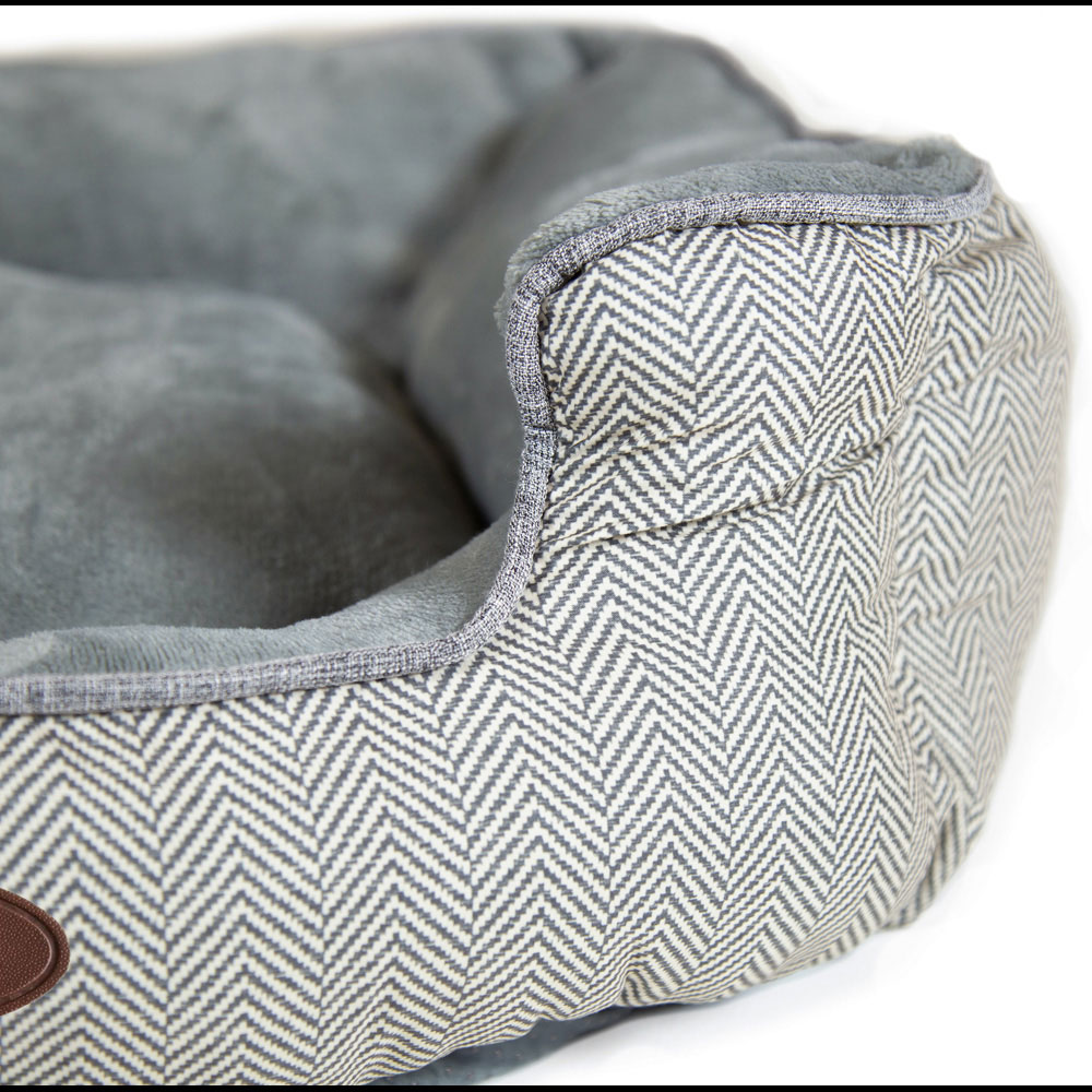Charles Bentley Medium Grey Plush Soft Pet Bed Image 3