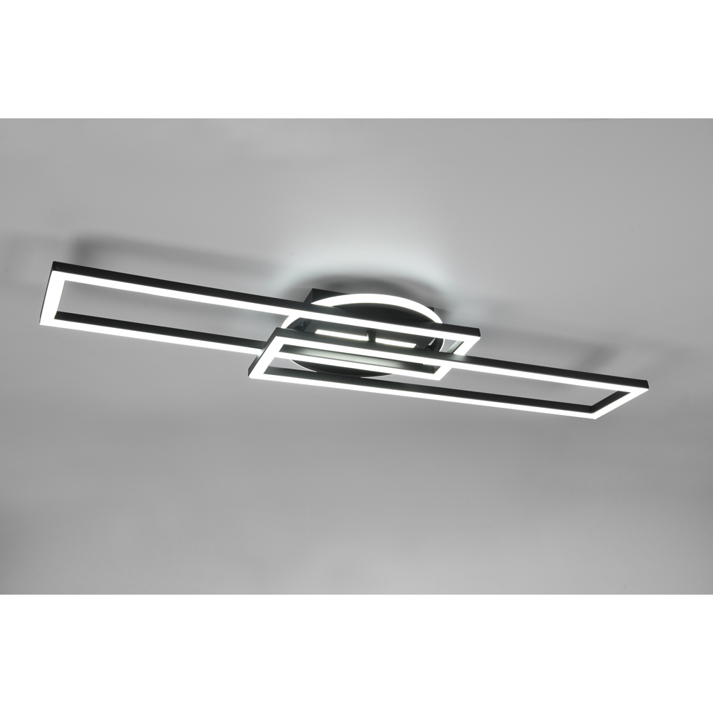 TRIO Twister Matt Black LED Ceiling Light Image 4