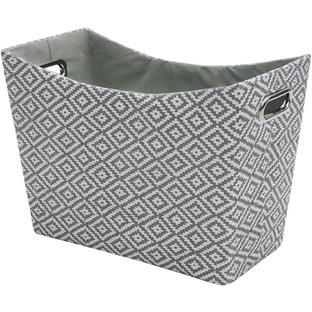 JVL Argyle Grey Paper Magazine Holder Image 1