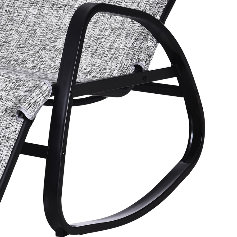 Outsunny Grey Zero Gravity Rocking Chair with Pillow Image 3