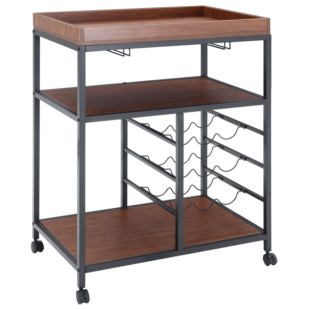 Living and Home 5 Tiers Rolling Serving Bar Cart Image 1