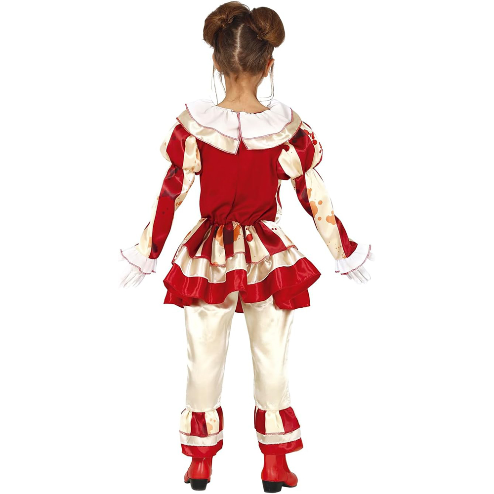 Fiestas Guirca Beige and Burgundy Striped Clown Girl Halloween Costume 5 to 6 Years Image 2