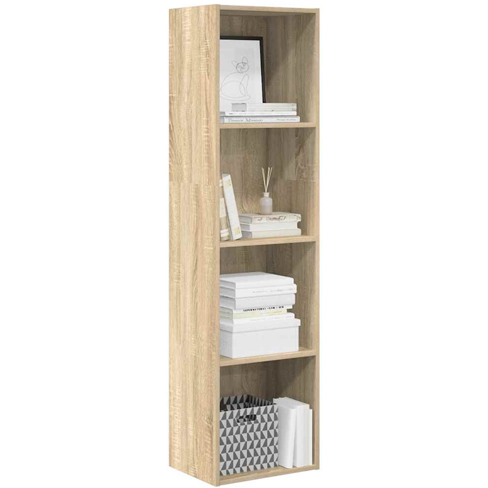 vidaXL 4 Shelf Sonoma Oak Bookcase Image 4