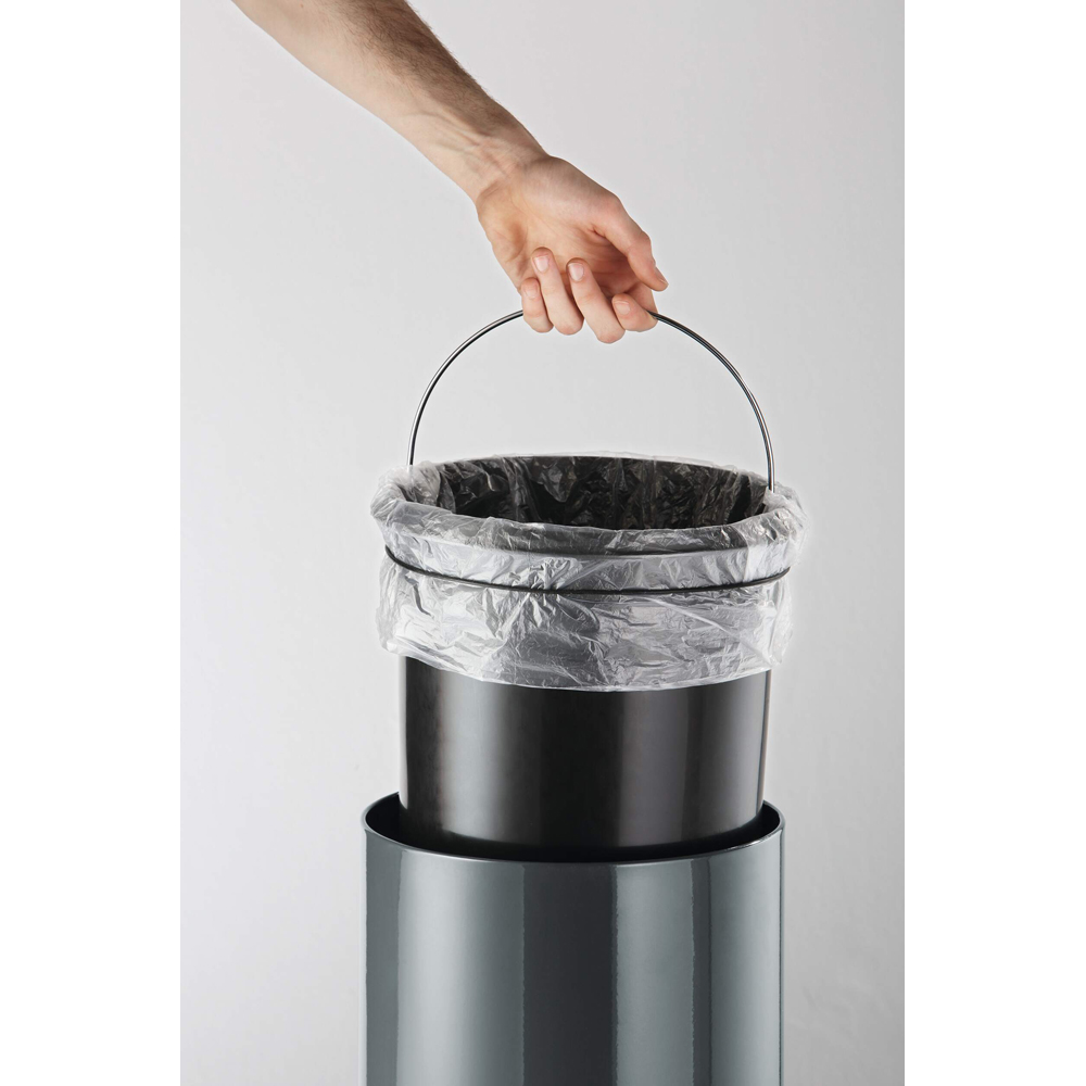 Durable Charcoal Grey Metal Pedal Bin 5L Image 5