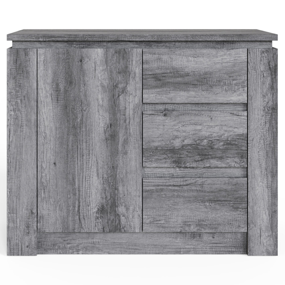 GFW Canyon Single Door 3 Drawer Charcoal Grey Storage Unit Image 3