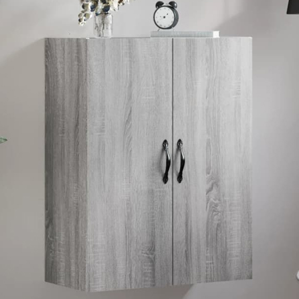 vidaXL 2 Door Grey Sonoma Wall Mounted Cabinet Image 1