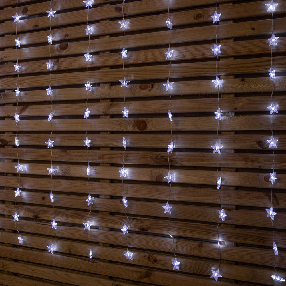 Samuel Alexander 108 White LED Christmas Star Curtain Lights 1.2 x 1.2m Image 9