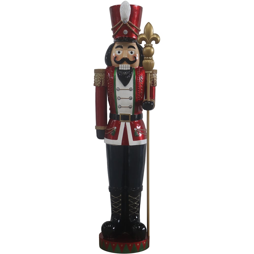 The Christmas Centre Traditional Red LED Nutcracker 200cm Image 1