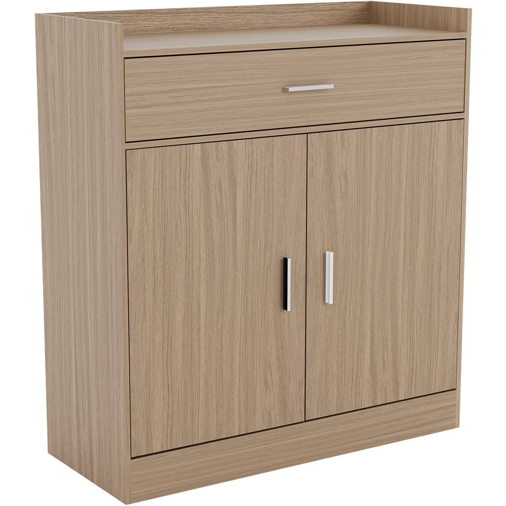 VIDA DESIGNS Dalby 2 Door Single Drawer Oak Shoe Cabinet Image 2