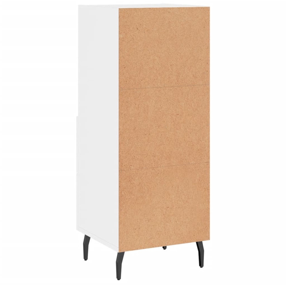 vidaXL 2 Drawer 2 Shelf High Gloss White Sideboard Image 8