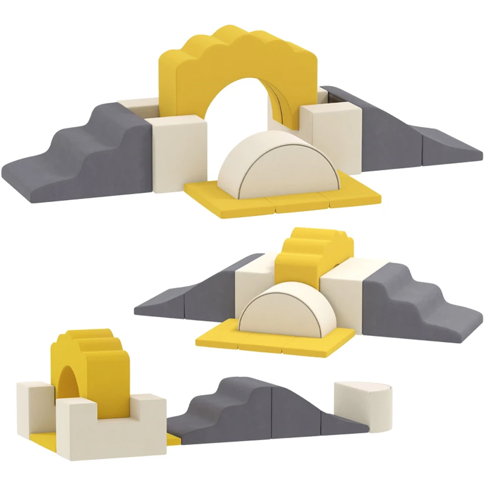 AIYAPLAY Yellow Kids Foam Climbing Blocks Soft Play Set 7 Piece Image 3