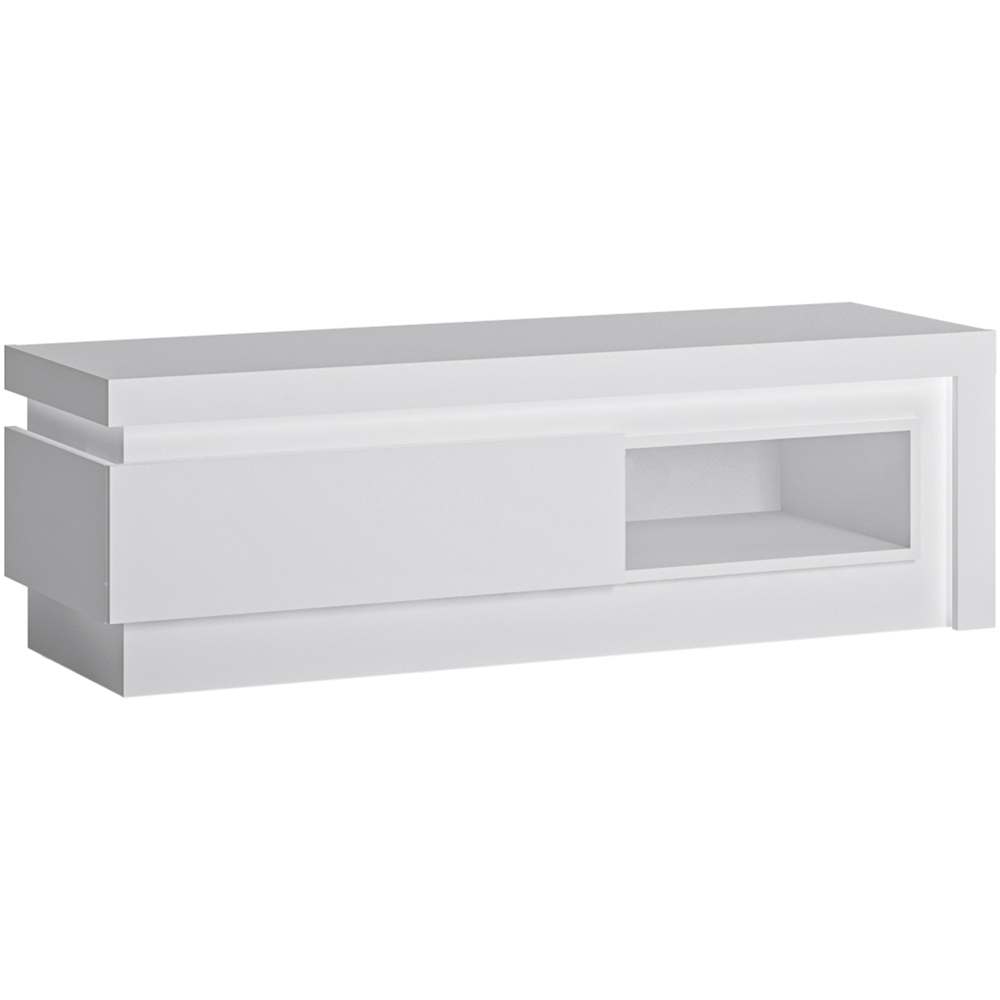 Furniture To Go Lyon Single Drawer White High Gloss TV Cabinet Image 2