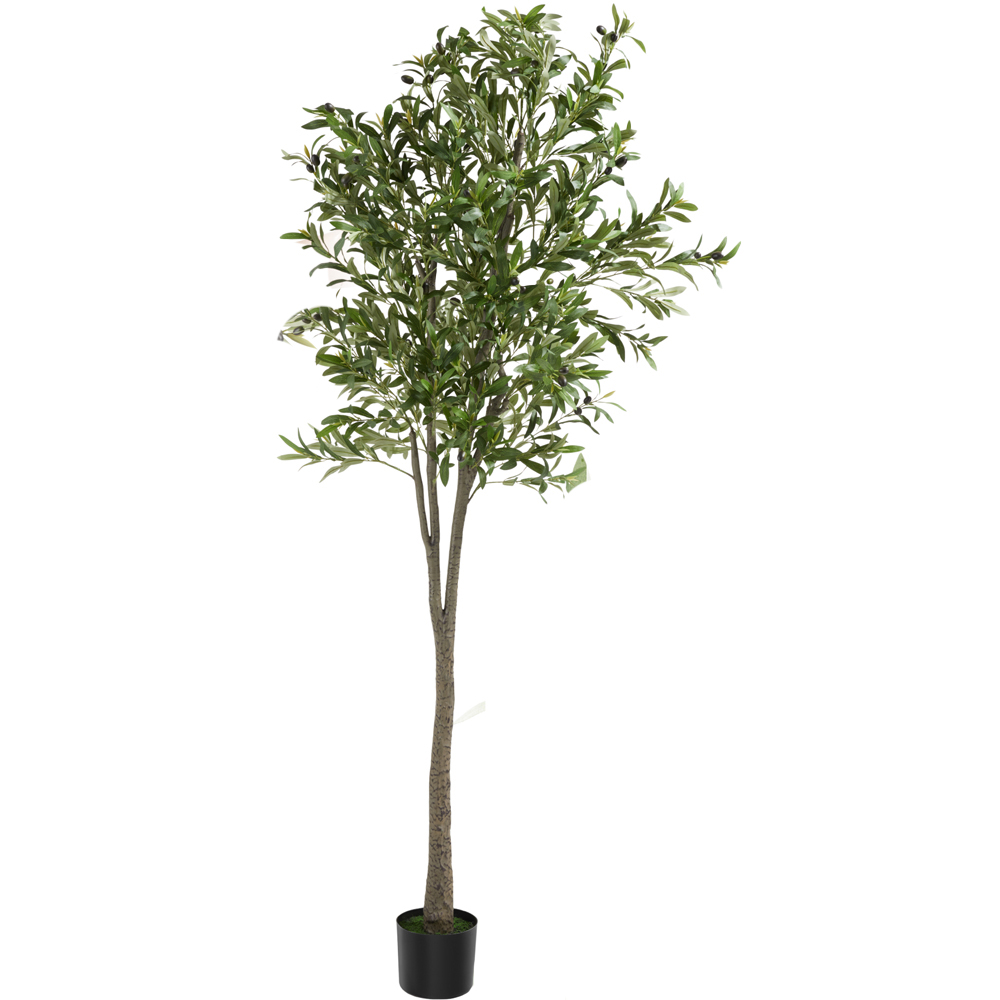 tectake Artificial Olive Tree in Pot 210cm Image 1