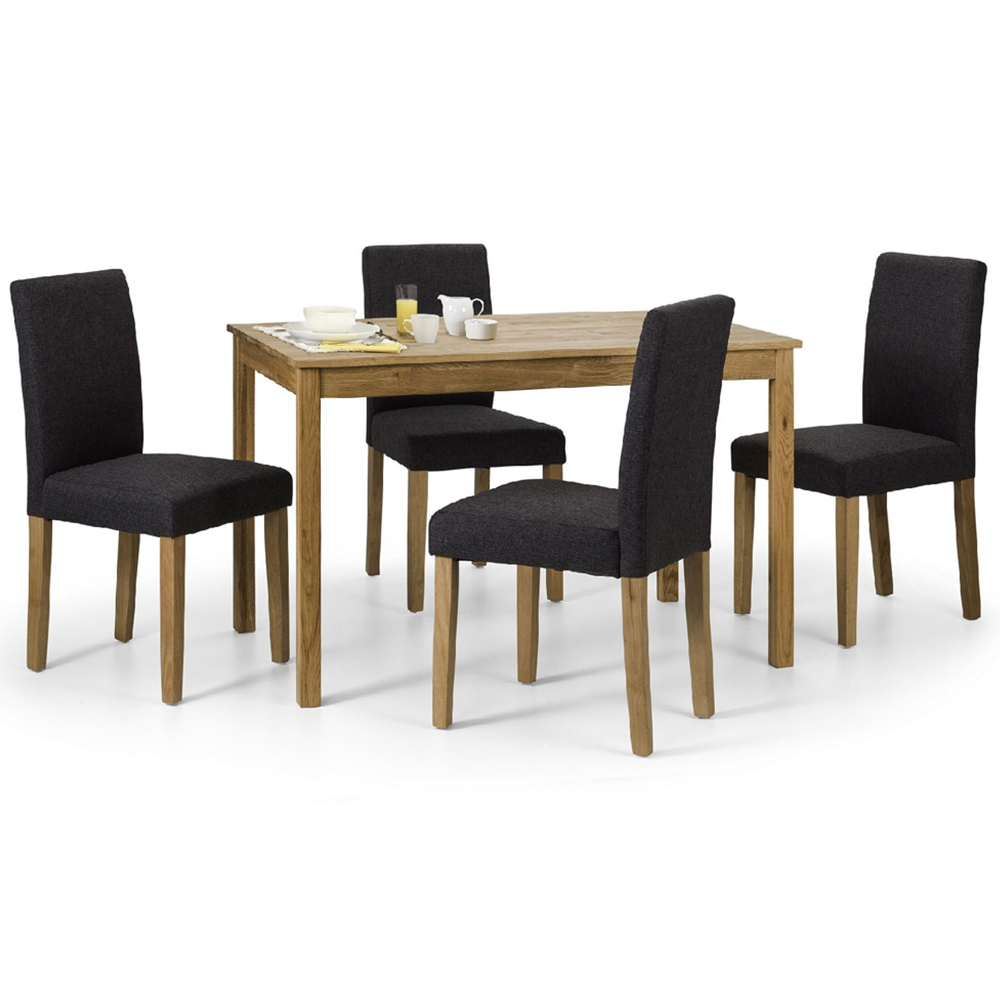 Julian Bowen Hastings Set of 2 Slate and Oak Dining Chair Image 4