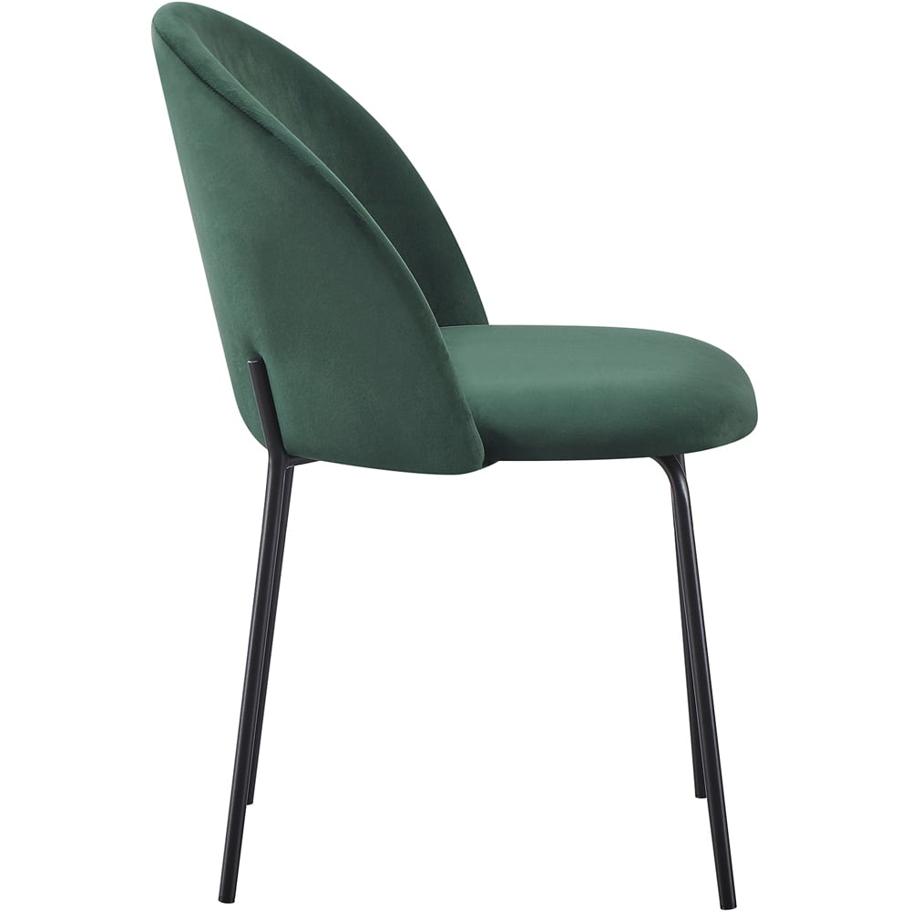 Seconique Boston Set of 4 Emerald Green Velvet Dining Chair Image 5