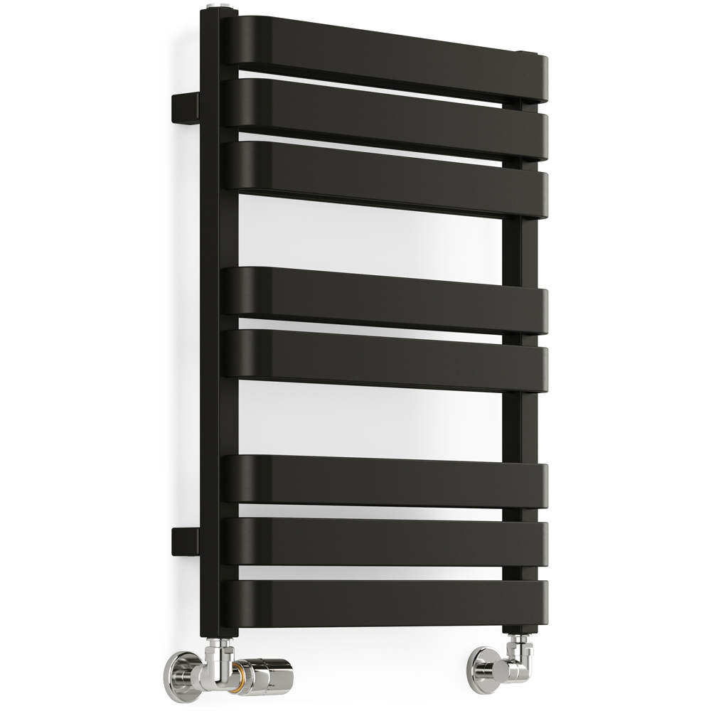 Terma Warp T Bold Matt Black Heated Towel Rail 1569 BTU 655 x 500mm Image 1