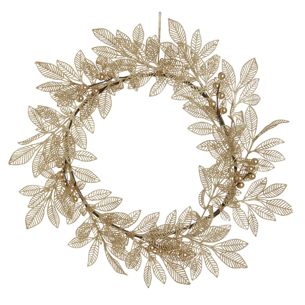Wilko Midnight Magic Gold Christmas Wreath Image 1