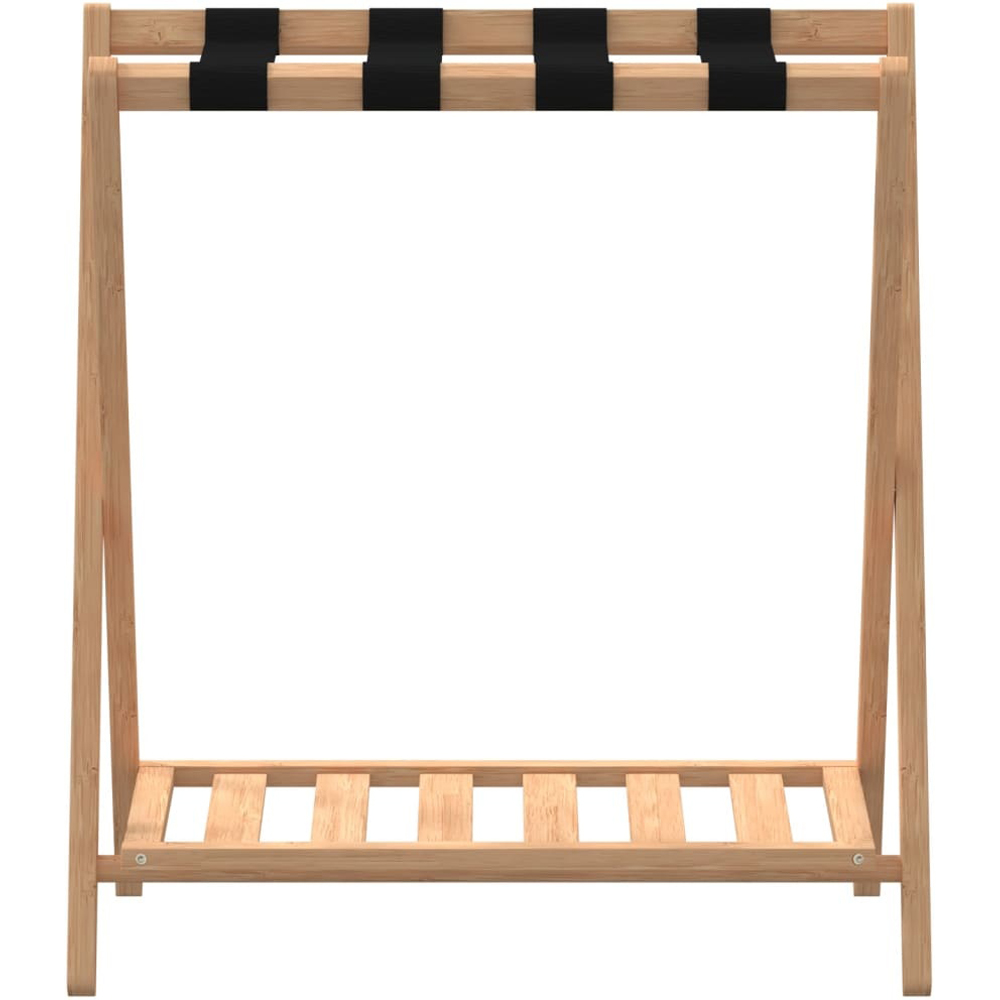 Walplus 2 Shelf Foldable Natural Bamboo Luggage Rack 58 x 68 x 38cm Image 3