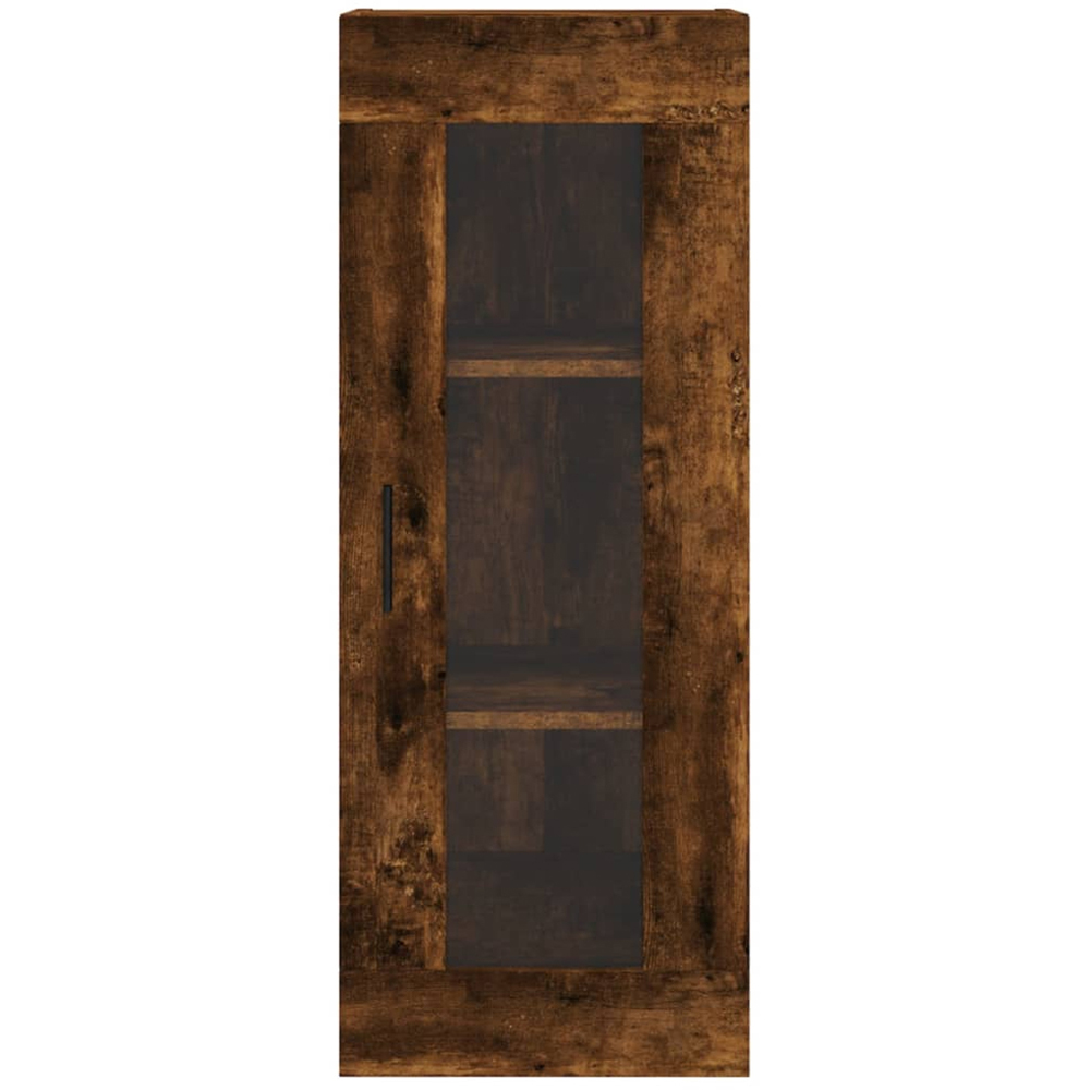 vidaXL Single Glass Door 3 Shelf Smoked Oak Highboard Image 6