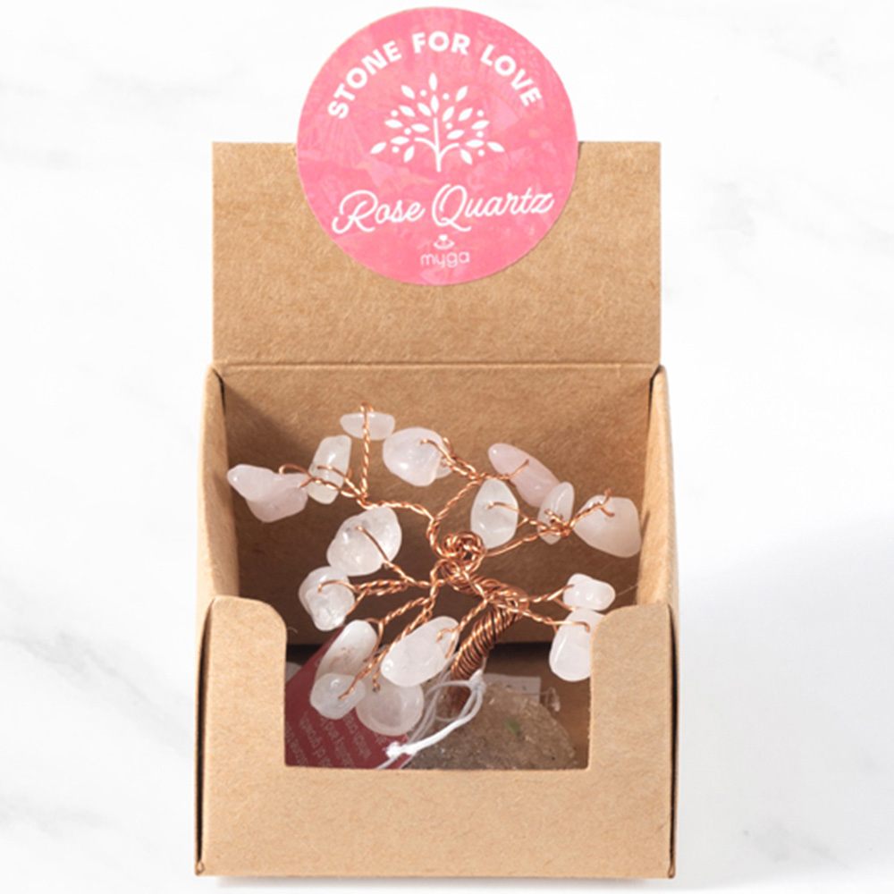 Myga Gemtrees Rose Quartz Crystal Tree of Life Image 3