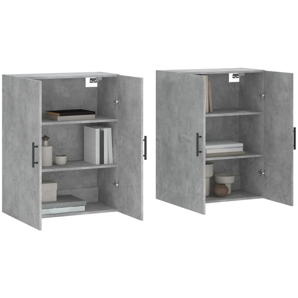 vidaXL 2 Door Concrete Grey Wall Mounted Cabinet Set of 2 Image 3