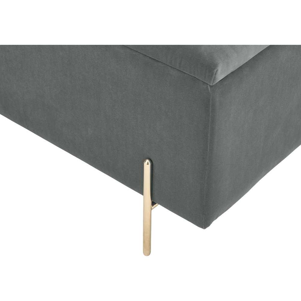 GFW Mystica Grey Velvet Ottoman Storage Bench Image 9