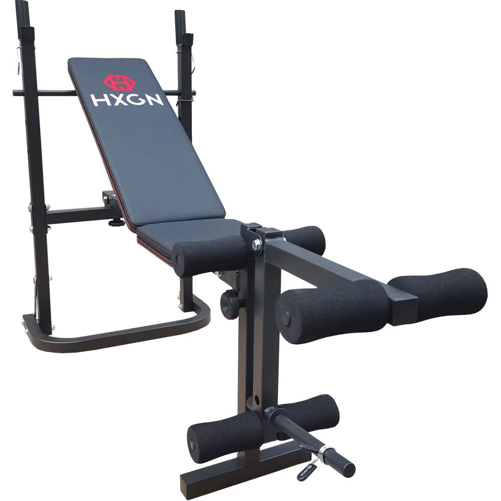HXGN Black Barbell Bench with Leg Developer Image 7
