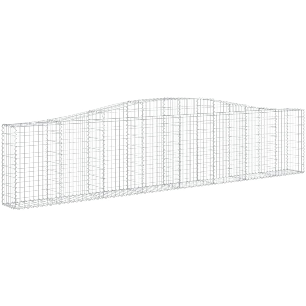 vidaXL Silver Galvanised Iron Arched Gabion Basket 400 x 30 x 80/100cm 4 Pack Image 1