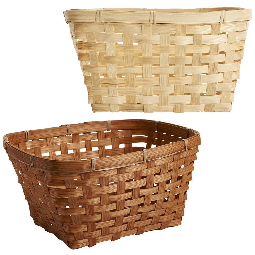 Single Wilko Large Bamboo Basket in Assorted styles Image 1