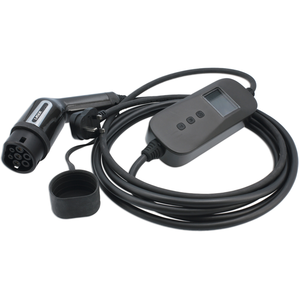 Laser 3kW 32A IP68 T2 Female to UK Plug Single Phase EV Charging Cable 5m Image 1