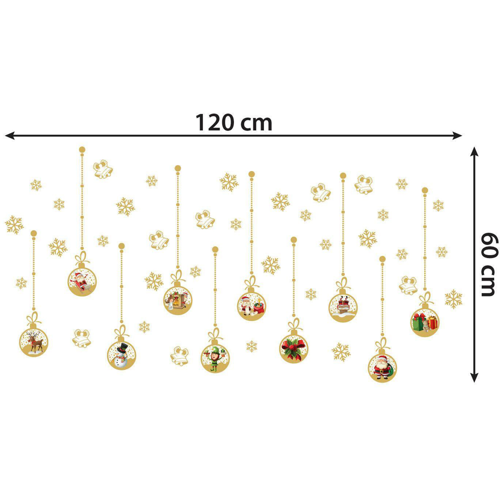 Walplus Matt Gold Christmas Ornaments Self Adhesive Wall Stickers 45 Piece Image 4