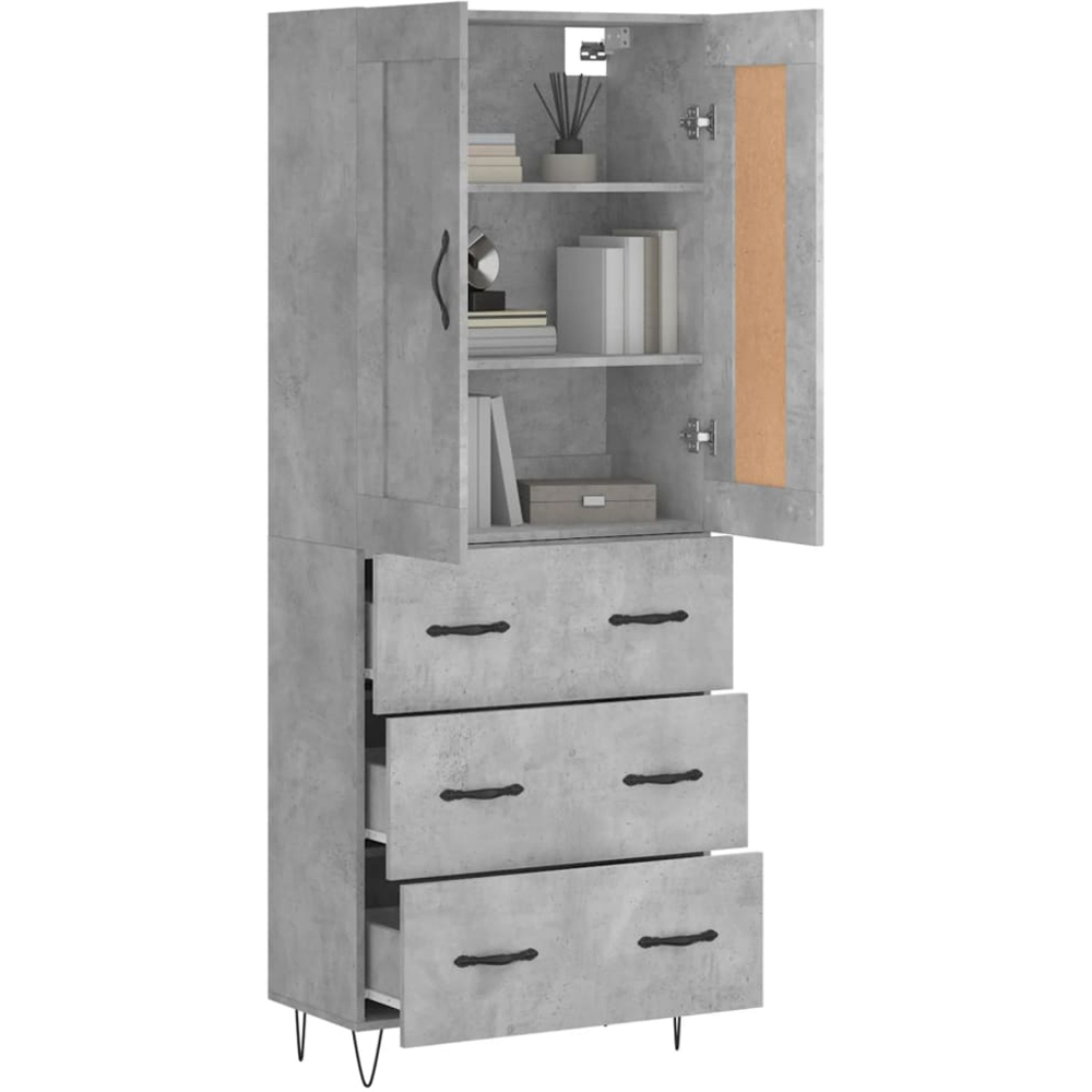 vidaXL 2 Door 3 Shelf Grey Sonoma Highboard Image 3