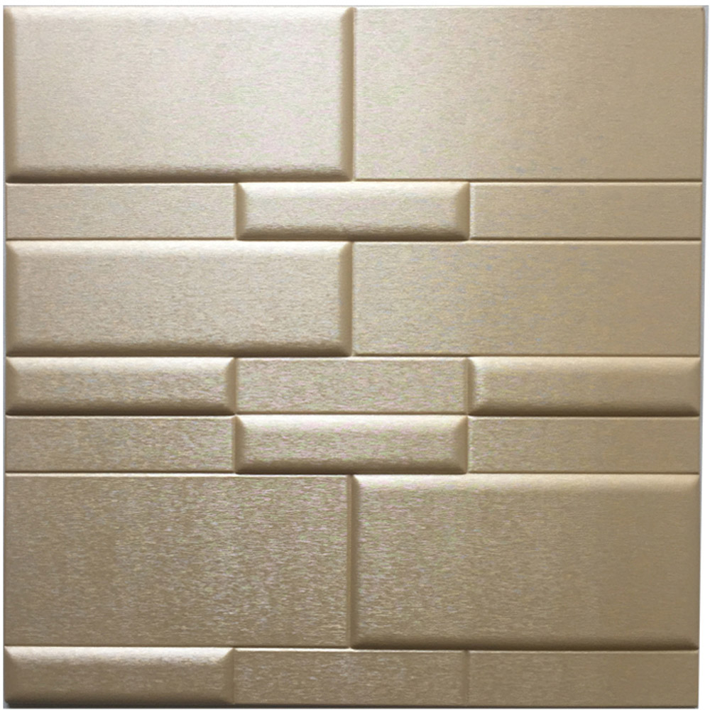Britwall Linear Edge 3D Grid PU Leather Wall Panel 600 x 600mm 4 Pack Image 3