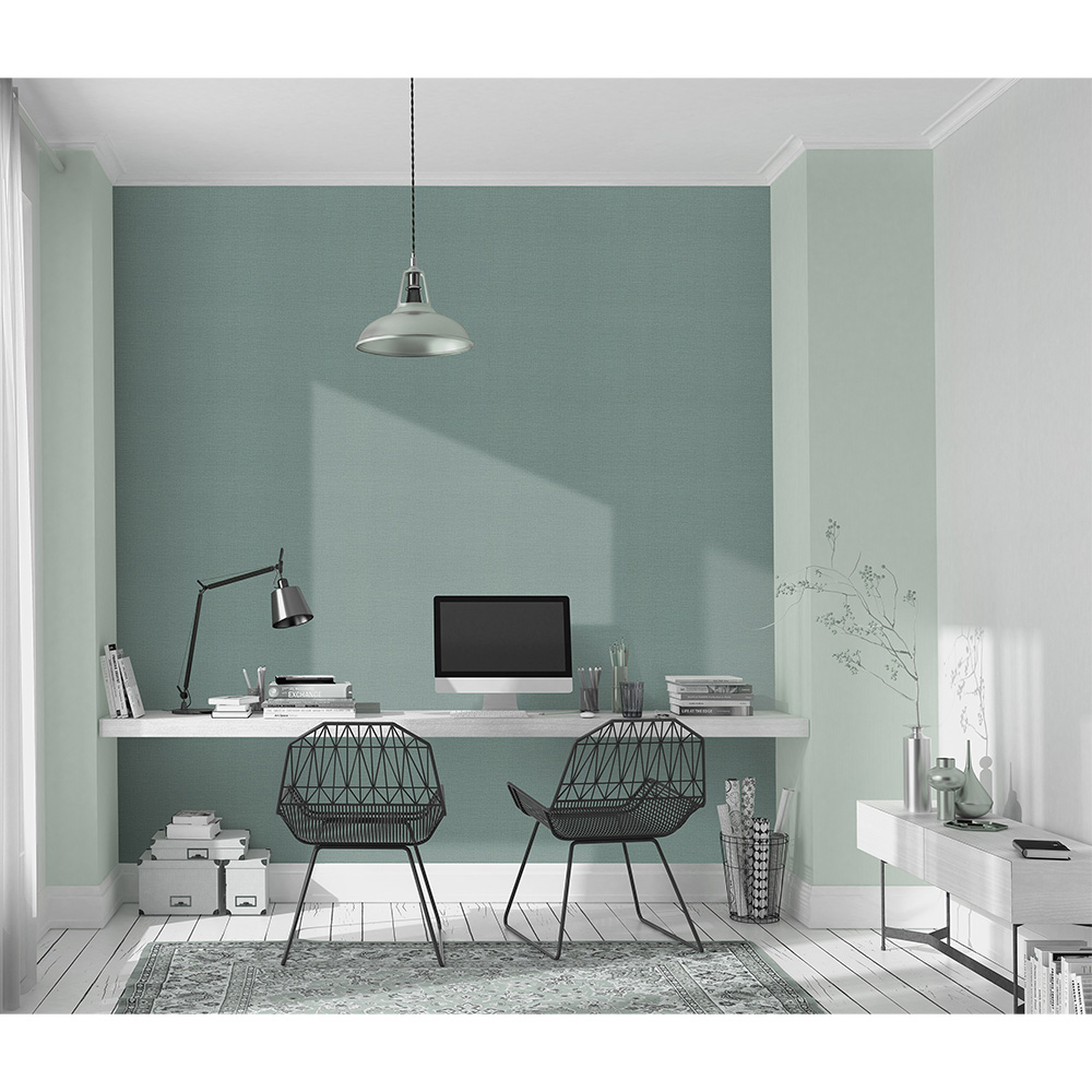 Erismann Opus Dolce Luxury Green Woven Plain Wallpaper Image 4