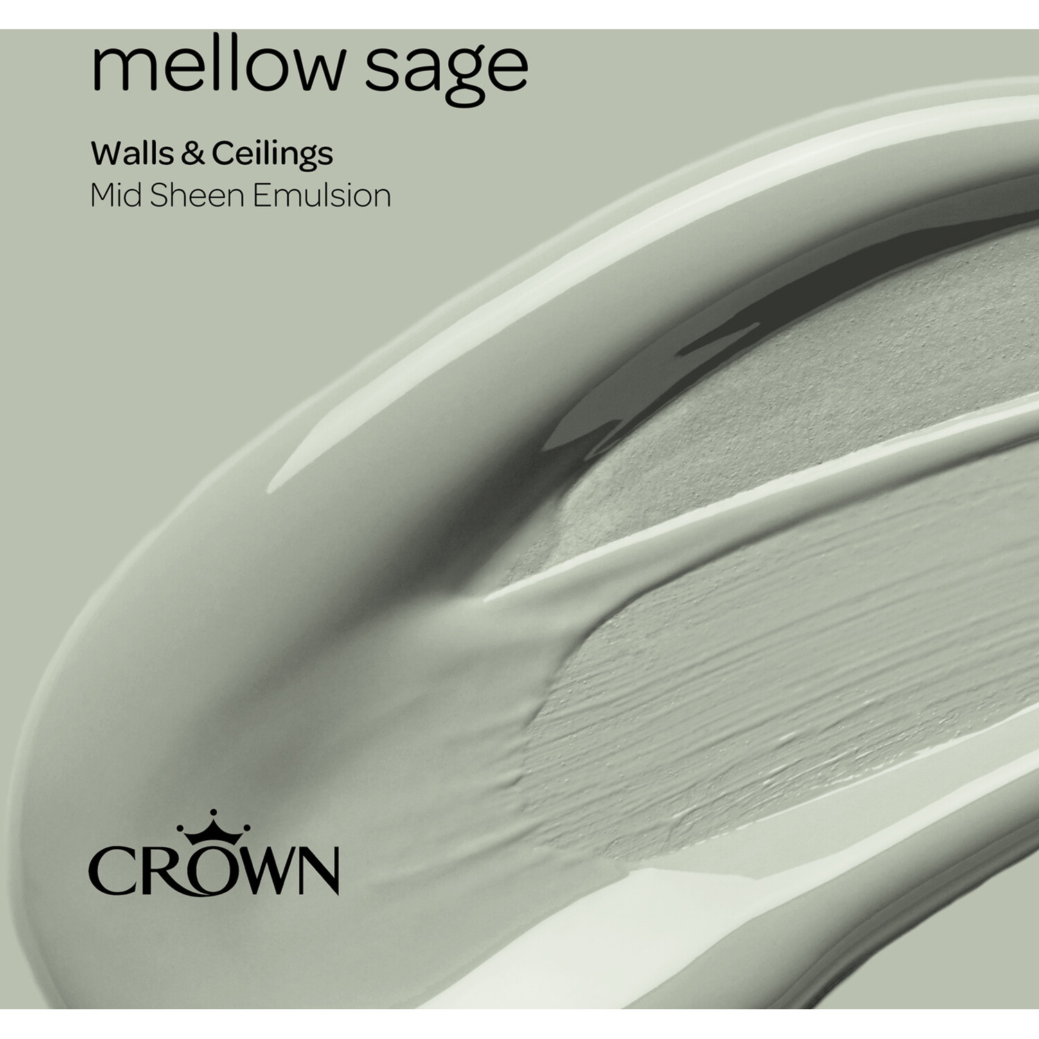 Crown Walls & Ceilings Mellow Sage Mid Sheen Emulsion Paint 2.5L Image 4