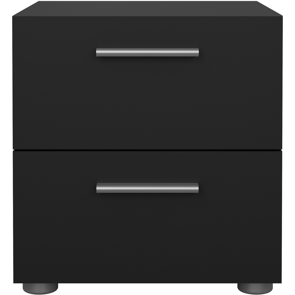 Florence 2 Drawer Black Bedside Table Image 3